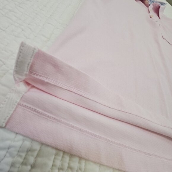 Banana Republic Performance Pique Polo Golf Tennis Shirt Men's M Medium Pink EUC - Picture 2 of 14